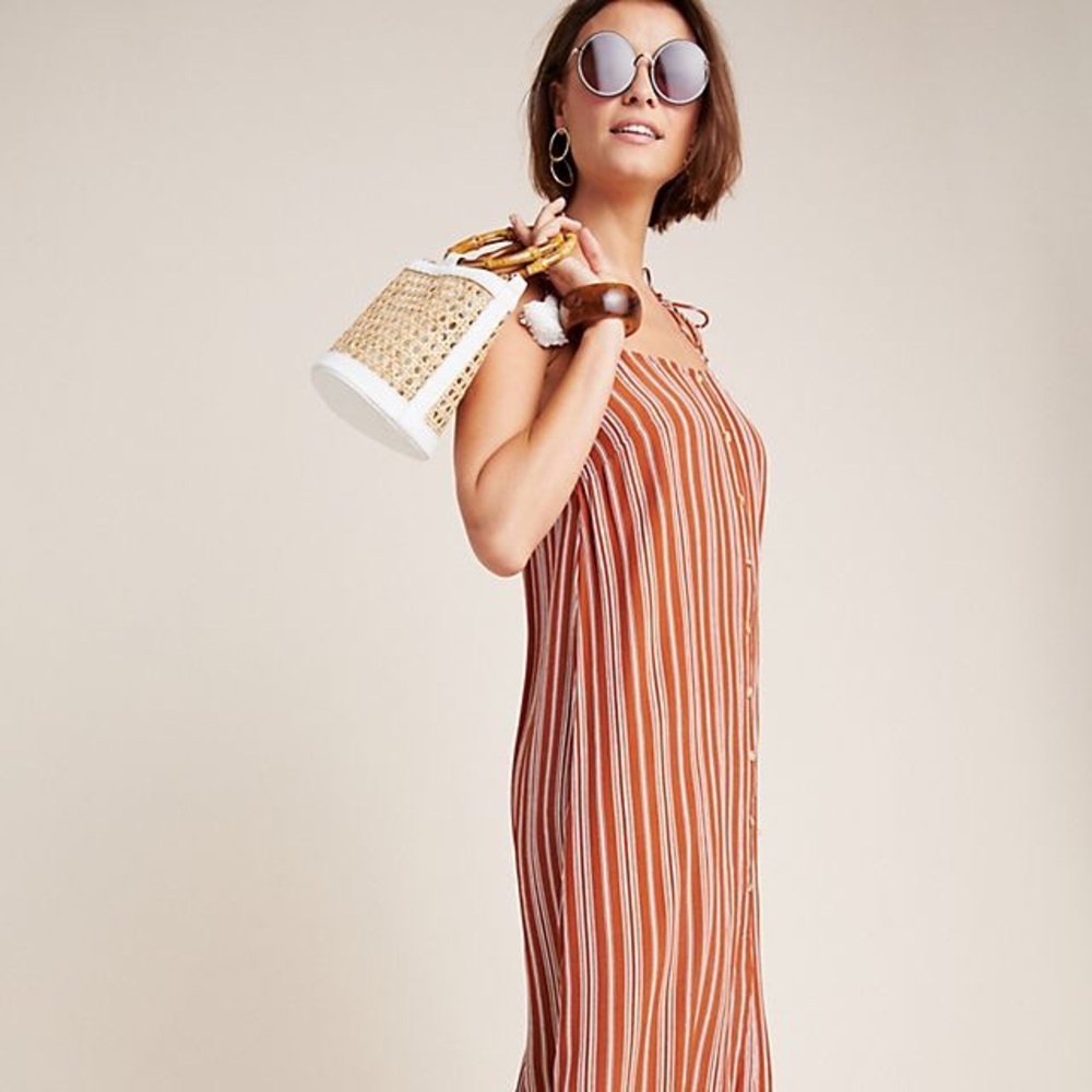 NWOT Anthropologie size 4 striped maxi dress with tassels